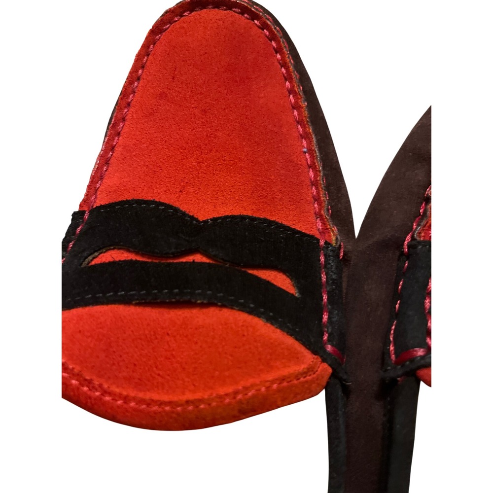 Ralph Lauren Men Red Suede Driving Moccasins Loafers Shoes Made in‎ Italy - Picture 10 of 11